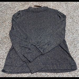 Shimmer Ribbed Mock Neck Top